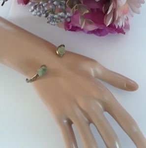 Jade Druzy Open Bracelet